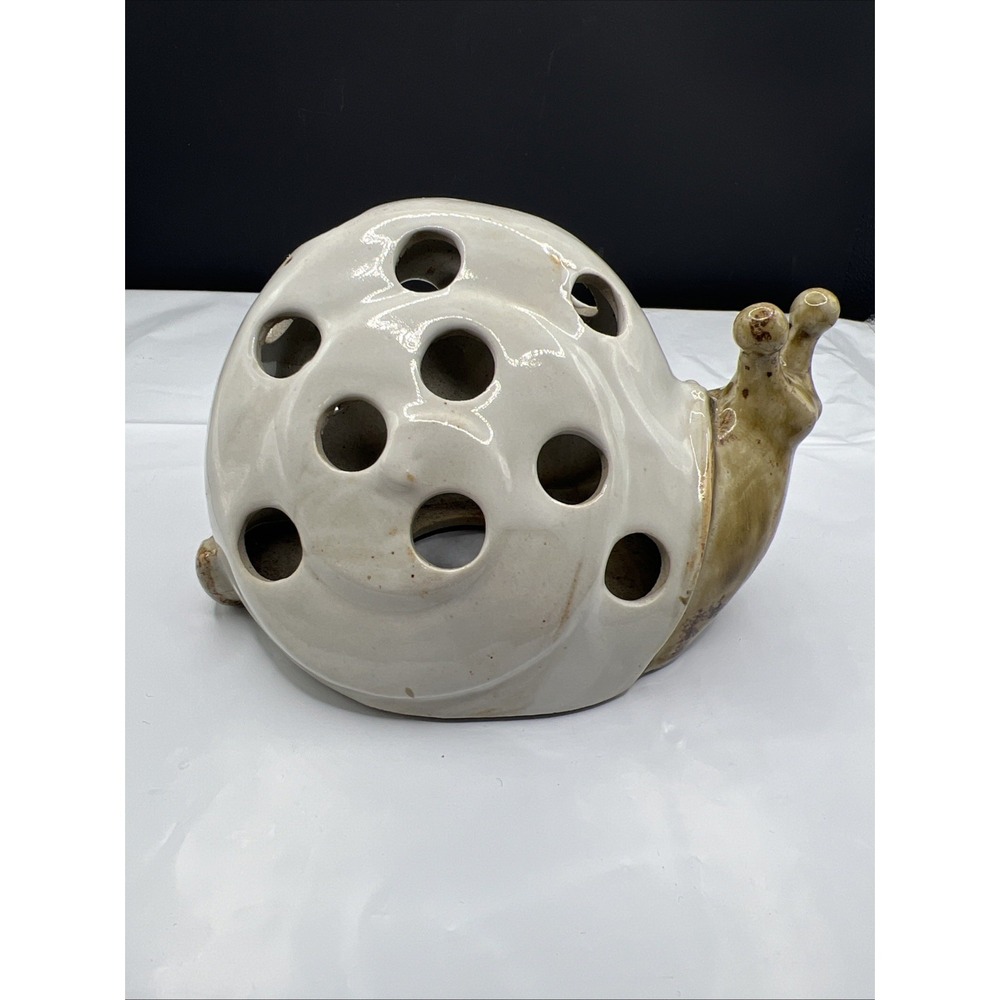 Vintage Vandor Ceramic Snail Candle Holder Japan MCM Votive Lantern